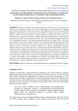 JUDICIARY AND THE THEORY OF SEPARATION OF POWERS IN