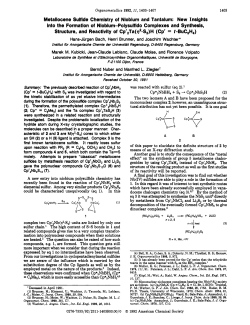 Metallocene Sulfide Chemistry of Niobium and Tantalum: New