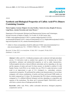 Synthesis and Biological Properties of Caffeic Acid