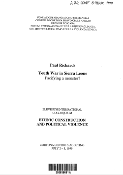 Paul Richards Youth War in Sierra Leone Pacifying a monster?