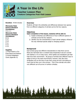Post-Visit Lesson - Lake Superior Zoo
