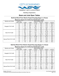 Beam and Joist Span Tables