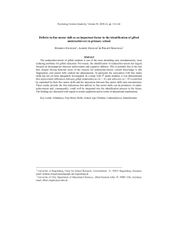 Deficits in fine motor skill as an important factor in the identification