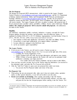 Legacy Resource Management Program How to Submit a Pre