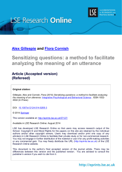 Sensitizing questions: a method to facilitate