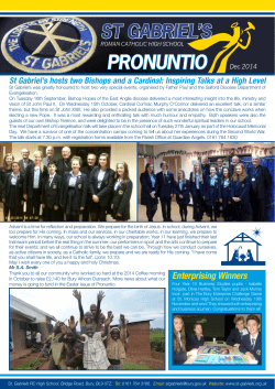 December 2014 - St Gabriel`s