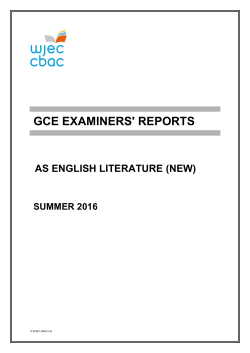 GCE English Literature New AS Report Summer 2016 pdf