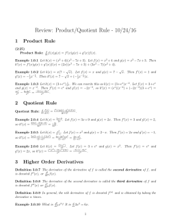 Dennis Product/Quotient Rule Review