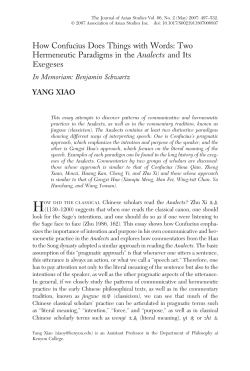 How Confucius Does Things with Words