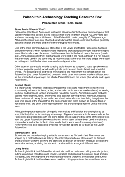 Palaeolithic Stone Tools - The University of Reading