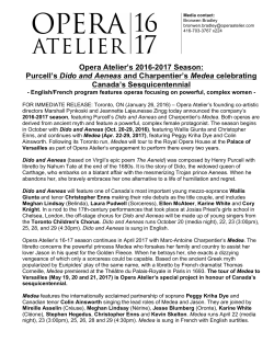 Purcell`s Dido and Aeneas and Charpentier`s Medea