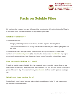 Facts on Soluble Fibre