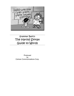 Grammar Basics: Guide to Words