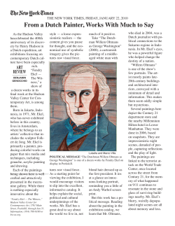 From a Dutch Painter, works with Much to Say