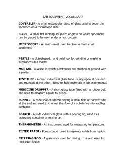 LAB EQUIPMENT VOCABULARY