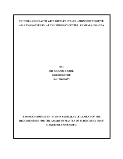 factors associated with dietary intake among hiv positive adults at