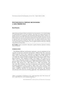 Psychological Defense Mechanisms: A New