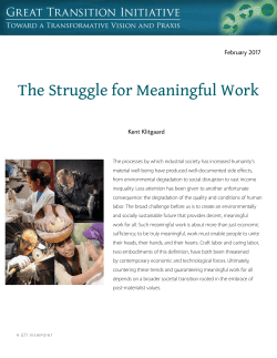 The Struggle for Meaningful Work