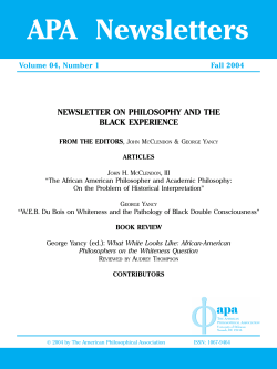 Black Experience Vol. 04, No. 1 - The American Philosophical