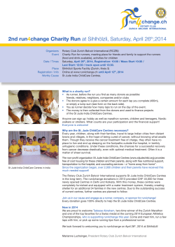 2nd run4change Charity Run at Sihlh&ouml;lzli, Saturday, April 26th,2014