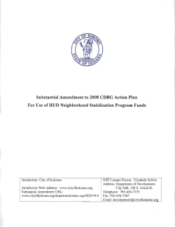 City of Kokomo`s NSP1 Substantial Amendment