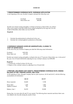 1 predetermined overhead rate, overhead