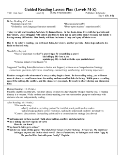 Guided Reading Lesson Plan (Levels MZ)