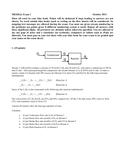 MEEBAL Exam 1 October 2013 Show all work in your blue book