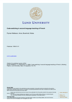 Code-switching in second language teaching of French Flyman