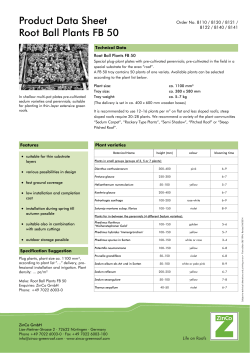 Product Data Sheet Root Ball Plants FB 50
