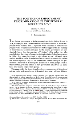 The Politics of Employment Discrimination in the Federal Bureaucracy