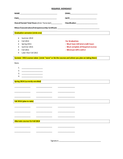 Packet with Checklist, Required Worksheet, HTM Degree