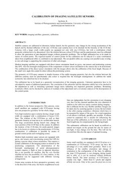 CALIBRATION OF IMAGING SATELLITE SENSORS