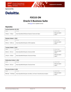 FOCUS ON Oracle E