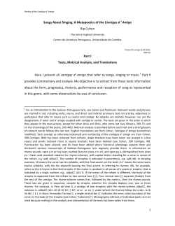 Songs About Singing: A Metapoetics of the Cantigas d