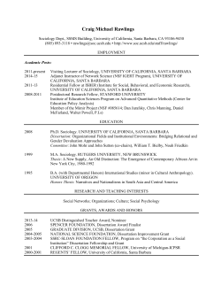 Current CV - UCSB Department of Sociology