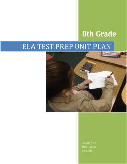 ELA TEST PREP UNIT PLAN - iLearn