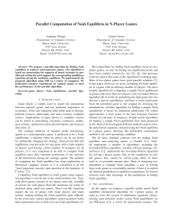 Parallel Computation of Nash Equilibria in N