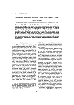 Interpreting the Earliest Metazoan Fossils: What Can We Learn?