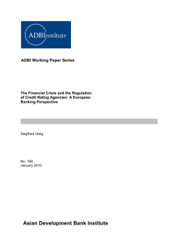 The Financial Crisis and the Regulation of Credit Rating Agencies: A