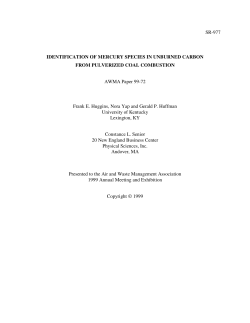 SR-977 IDENTIFICATION OF MERCURY SPECIES IN UNBURNED