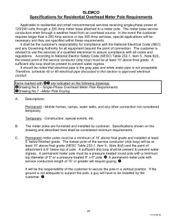Specifications for Residential Overhead Meter Pole