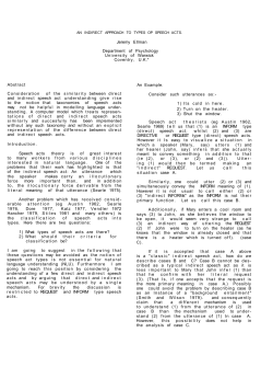 An Indirect Approach to Types of Speech Acts