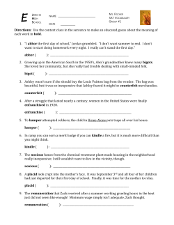 Directions: Use the context clues in the sentence to make an
