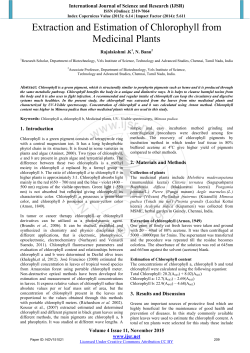 Extraction and Estimation of Chlorophyll from Medicinal Plants