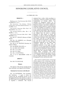 HONGKONG LEGISLATIVE COUNCIL.