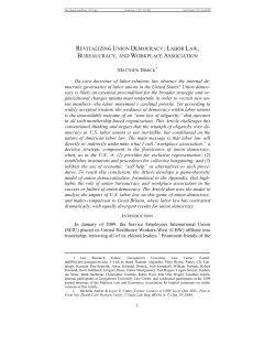 1 REVITALIZING UNION DEMOCRACY: LABOR LAW