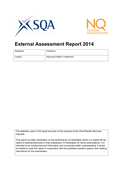 External Assessment Report 2014