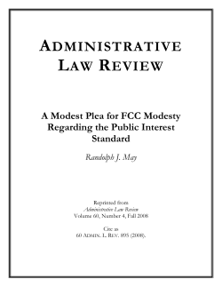A Modest Plea for FCC - The Free State Foundation