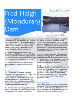 Monduran Dam - Bundaberg Regional Libraries